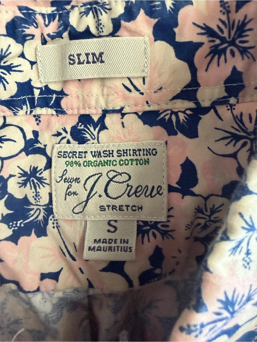 J. Crew Secret Wash Stretch Organic Cotton Floral Poplin Preppy Slim Fit Small